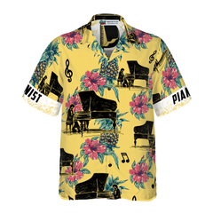 Pianist Pineapple Seamless Pattern Custom Hawaiian Shirt - Hyperfavor