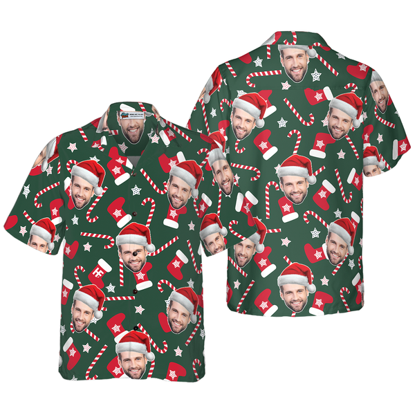 Custom Face Christmas Tree Girls Vintage Christmas Hawaiian Shirt