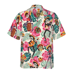 Skeleton In Mexican Costumes Hawaiian Shirt - Hyperfavor