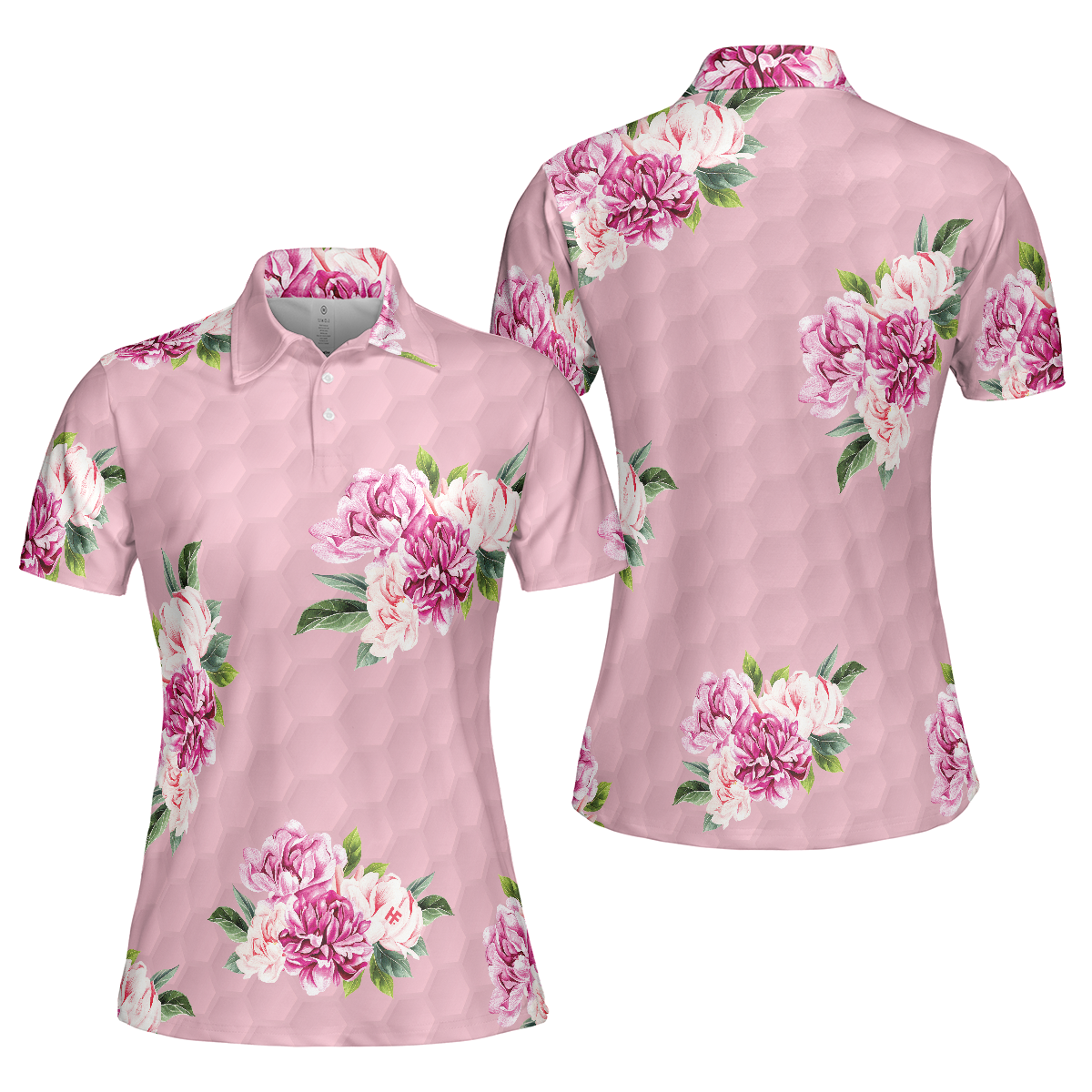 Watercolor Flowers And Golf Short Sleeve Women Polo Shirt - Hyperfavor