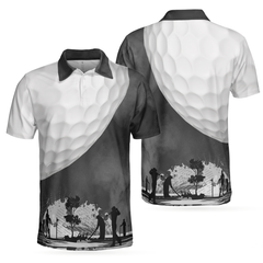 Golf Ball And Smoke Background Golf Polo Shirt, Smoke Golf Player Polo Shirt, Best Golf Shirt For Men - Hyperfavor