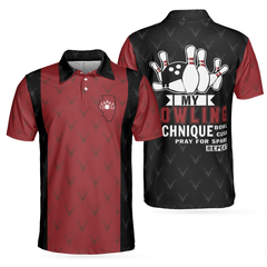 My Bowling Technique Illinois Bowling Polo Shirt, Red And Black Bowling Shirt For Men - Hyperfavor