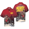Hyperfavor Christmas Hawaiian Shirts,  Santa Motobike Shirt Short Sleeve, Christmas Shirt Idea Gift For Men And Women - Hyperfavor