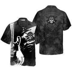 Guitar And Skull Hawaiian Shirt - Hyperfavor