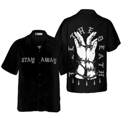 Tied Hand With Barbed Wire Stay Away Goth Hawaiian Shirt - Hyperfavor