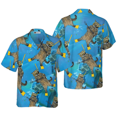 Cat Diver Hawaiian Shirt - Hyperfavor