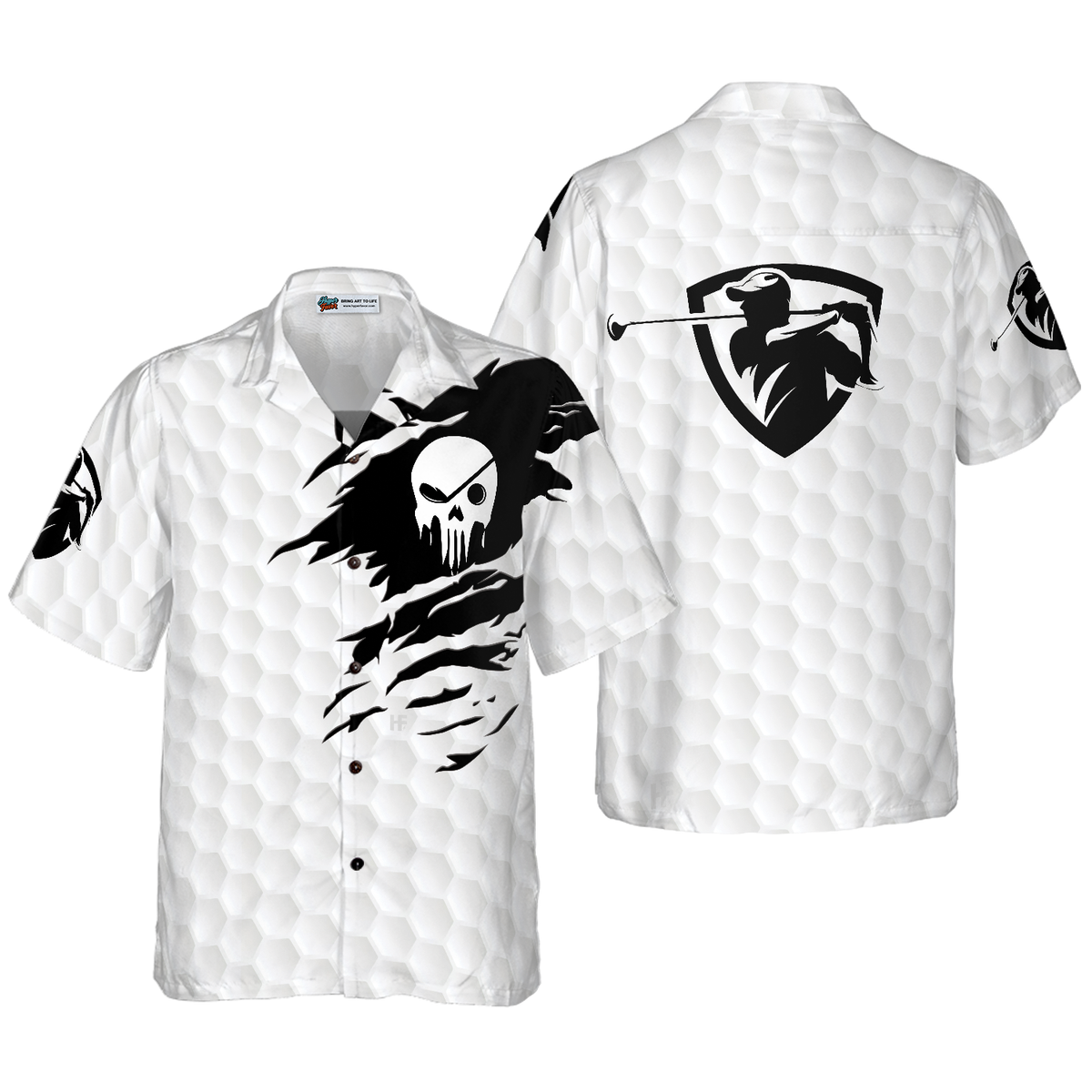 The Golf Skull Hawaiian Shirt - Hyperfavor