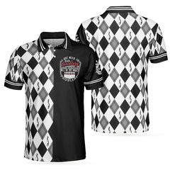 I Just Need To Go Bowling Polo Shirt, Black And White Argyle Pattern Polo Shirt, Best Bowling Shirt For Men - Hyperfavor