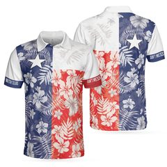 Don't Mess With Texas Flag Tropical Texas Polo Shirt, Texas Bluebonnet Shirt For Men - Hyperfavor