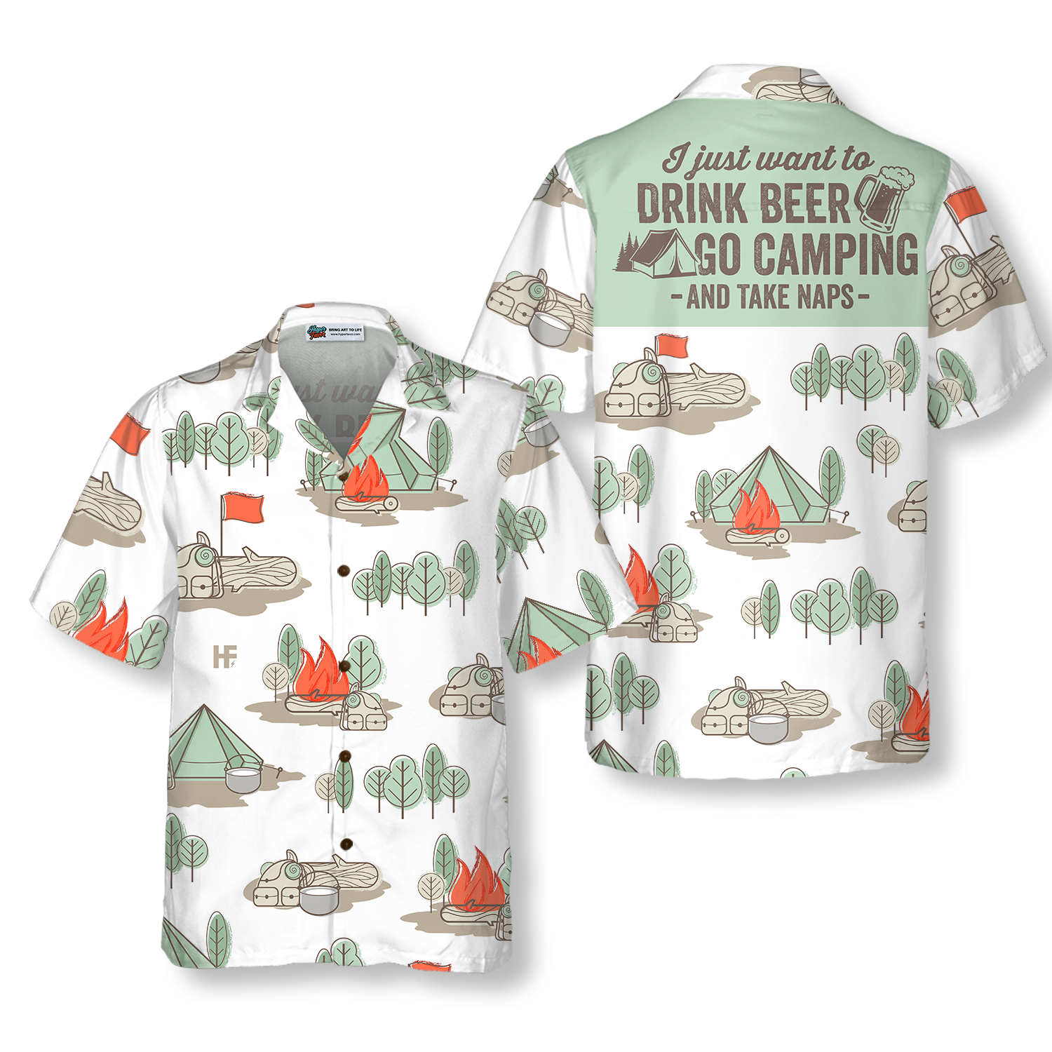 I Just Want To Drink Beer Go Camping And Take Naps Hawaiian Shirt - Hyperfavor