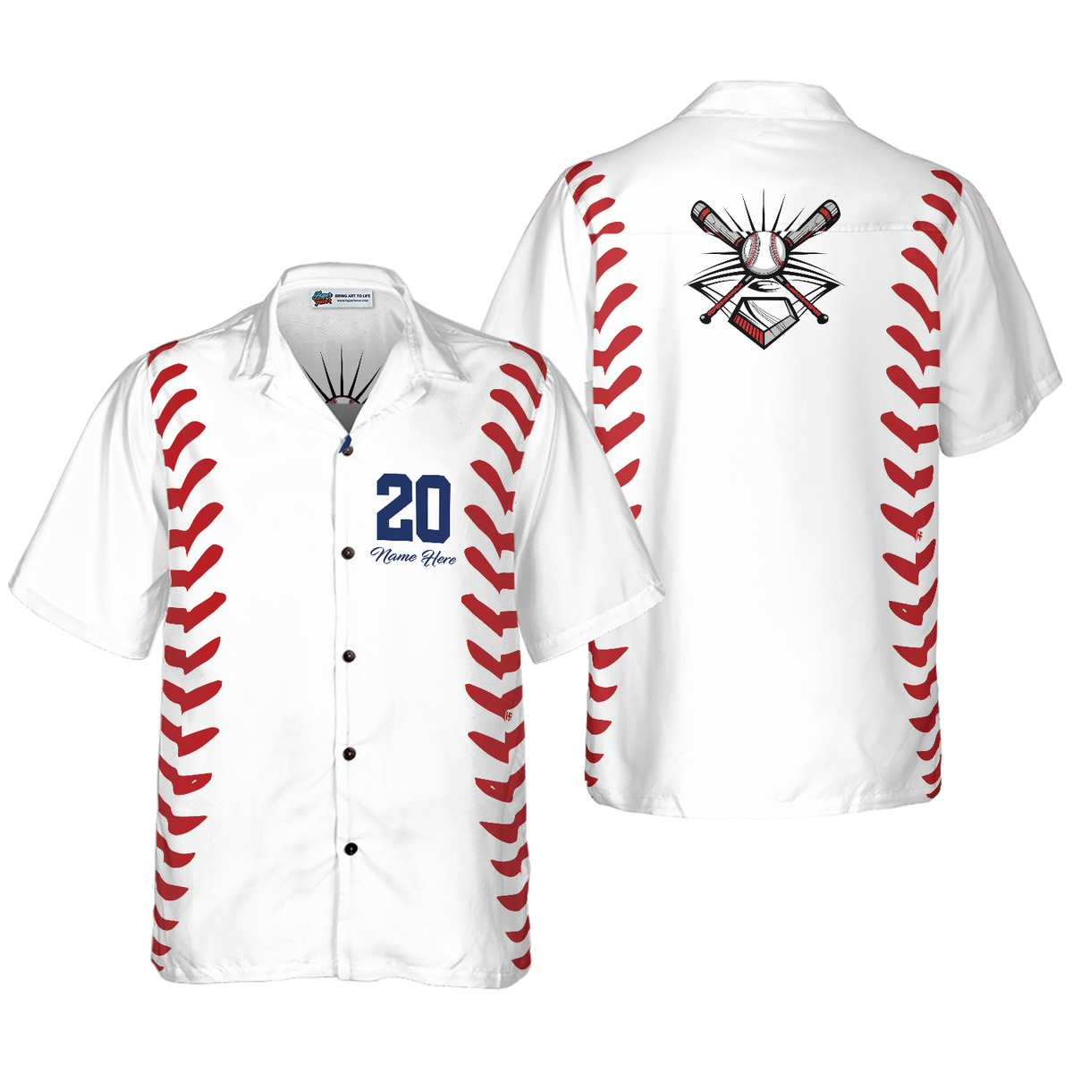 Baseball Basic Pattern Custom Hawaiian Shirt - Hyperfavor