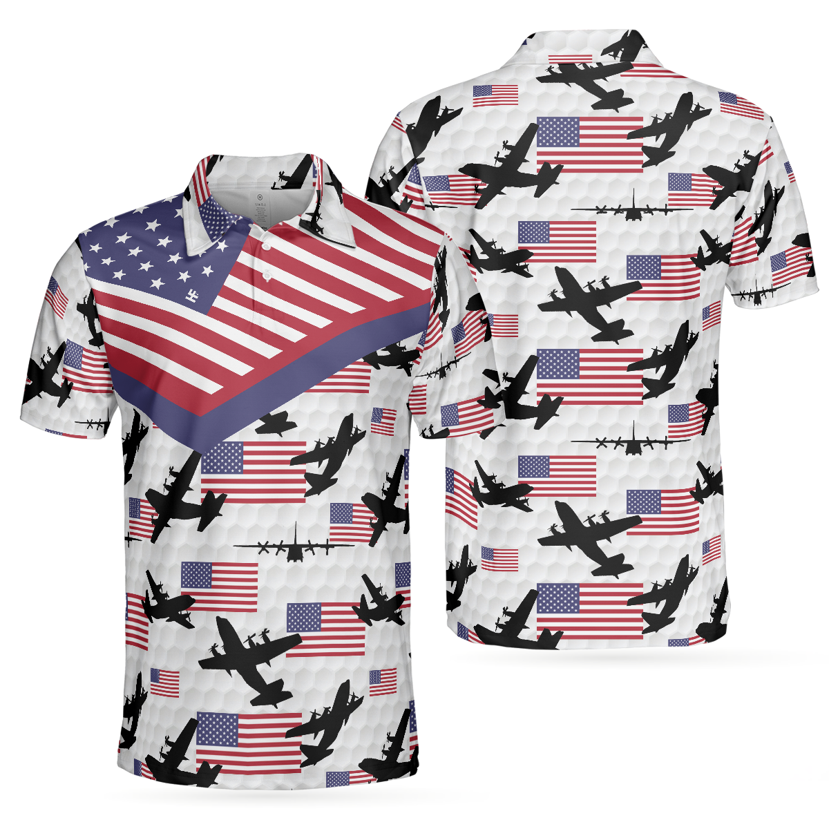 Golf Airplane Pattern Polo Shirt - Hyperfavor