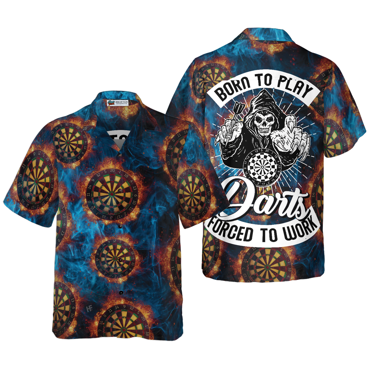 Born To Play Dart Forced To Work Hawaiian Shirt - Hyperfavor