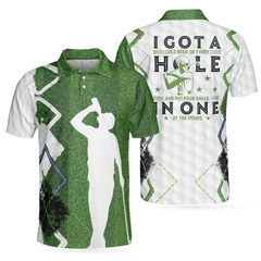 I Got A Cold Beer On Every Hole In One Golf Polo Shirt, Green Argyle Golf Shirt For Men, Best Drinking Golf Shirt - Hyperfavor