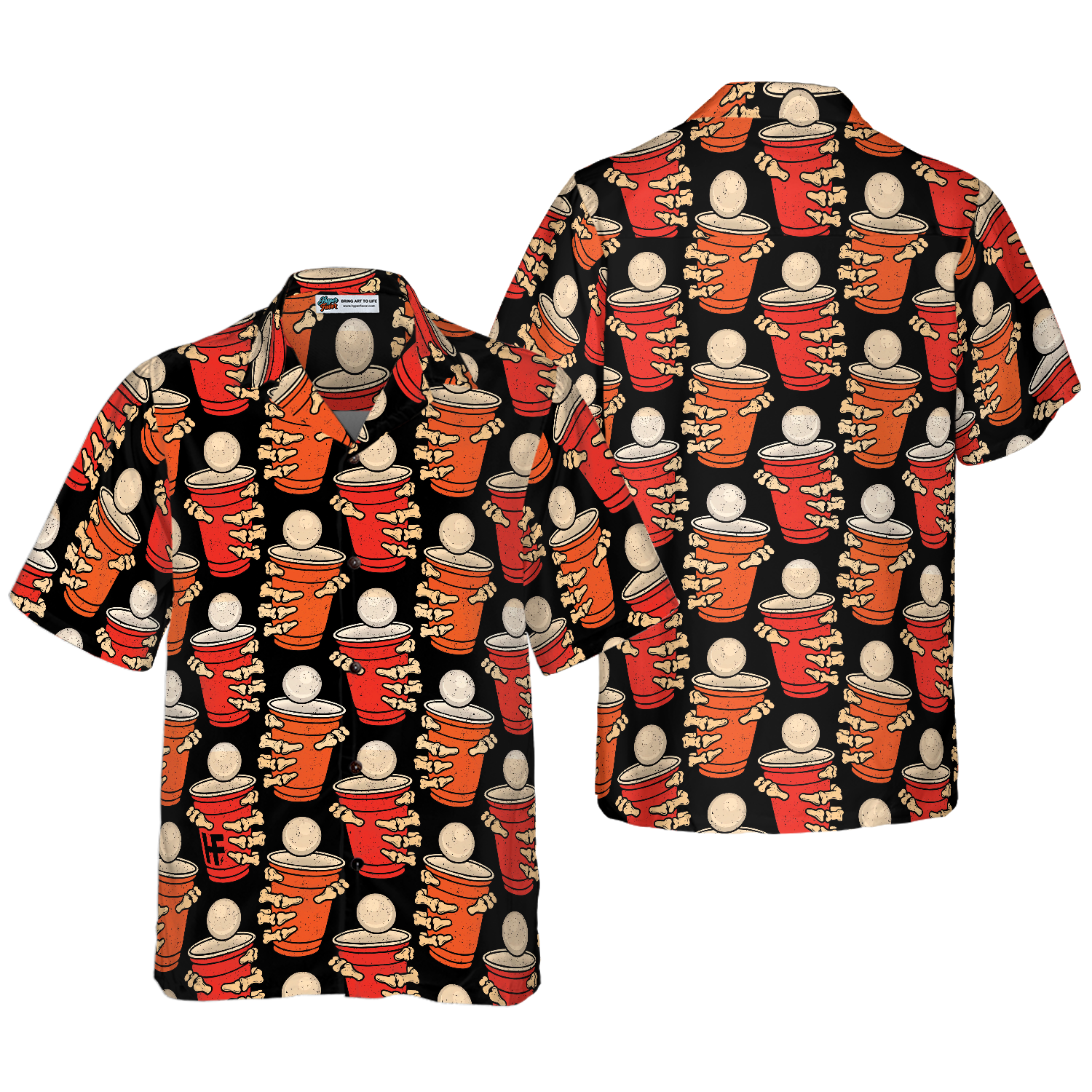 Beer Pong Halloween Party Hawaiian Shirt - Hyperfavor