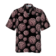 Rose Gold In Black Hawaiian Shirt - Hyperfavor