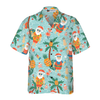 Pineapple With Santa Claus On Sea Beach Hawaiian Shirt - Hyperfavor