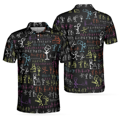 Stickfigures Chef Short Sleeve Polo Shirt, Doodling Cooking Polo Shirt, Best Chef Shirt For Men - Hyperfavor