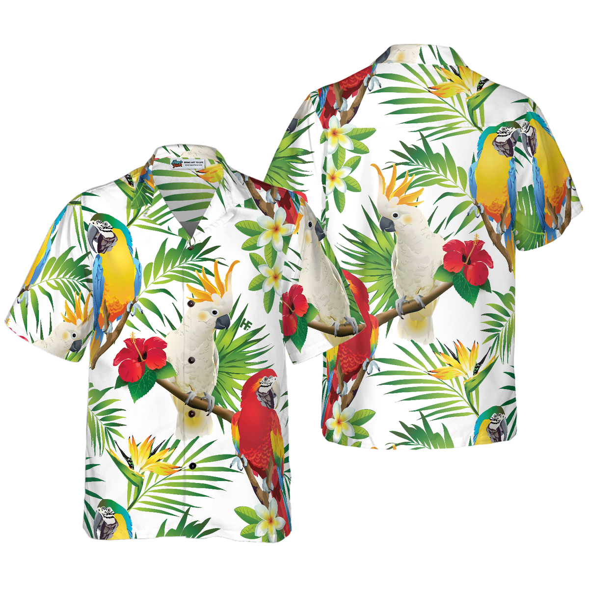 Cockatoo In The Tropical Forest Parrot Shirt Hawaiian Shirt - Hyperfavor