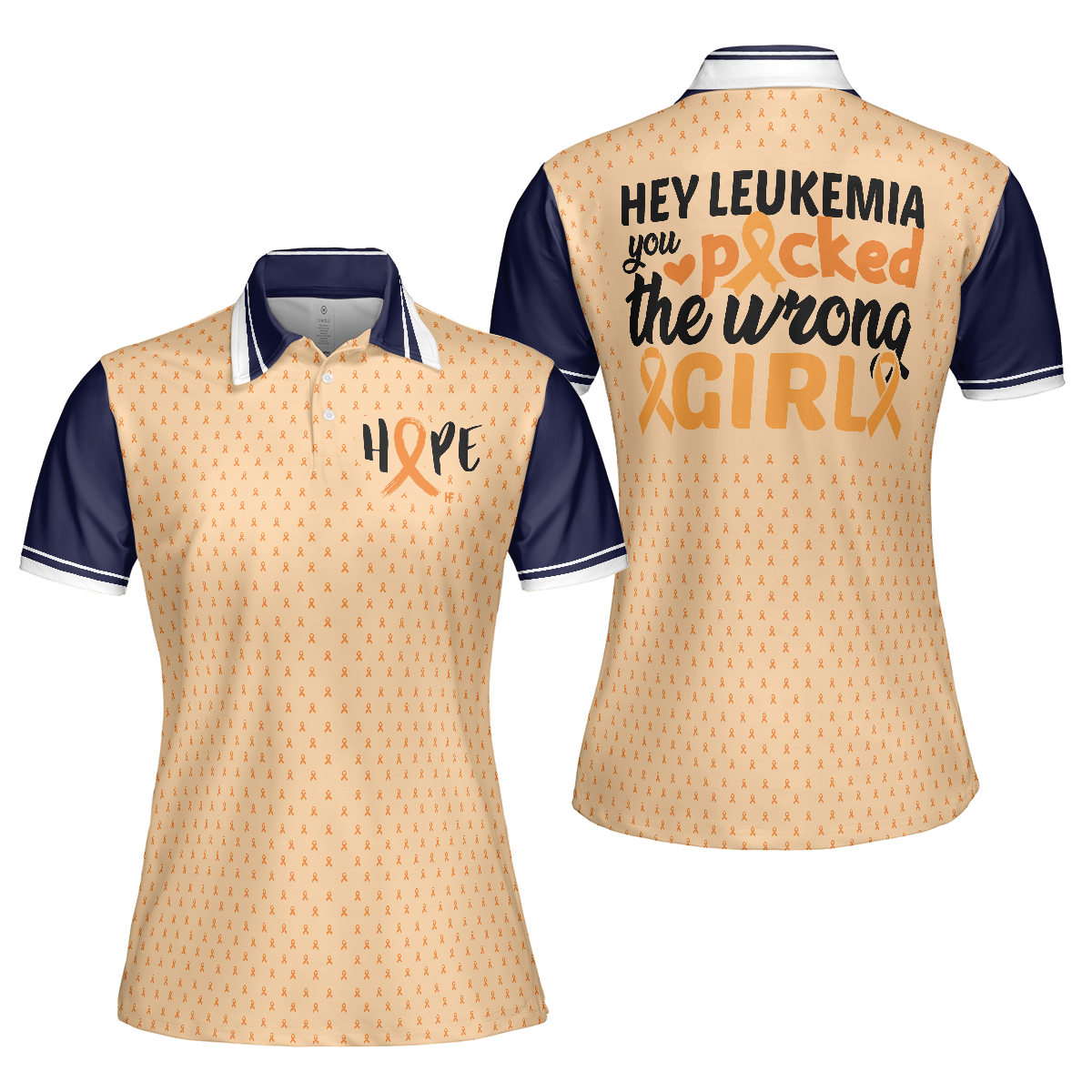 You Picked The Wrong Girl Leukemia Awareness Short Sleeve Women Polo Shirt, Leukemia Shirt For Women, Gift For Someone With Leukemia - Hyperfavor