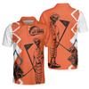 Your Hole Is My Goal Golf Polo Shirt, Orange Argyle Pattern Skeleton Golfer Polo Shirt, Best Golf Shirt For Men - Hyperfavor