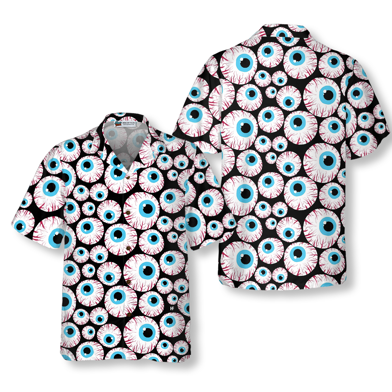 Halloween Creepy Eyeballs Hawaiian Shirt - Hyperfavor