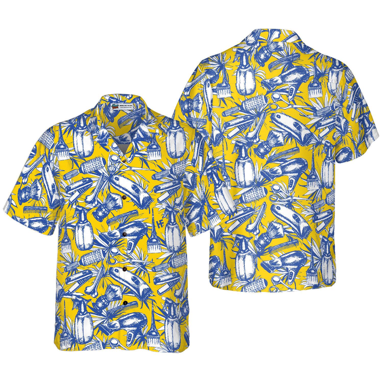 Floral Barber Equipment Hawaiian Shirt - Hyperfavor