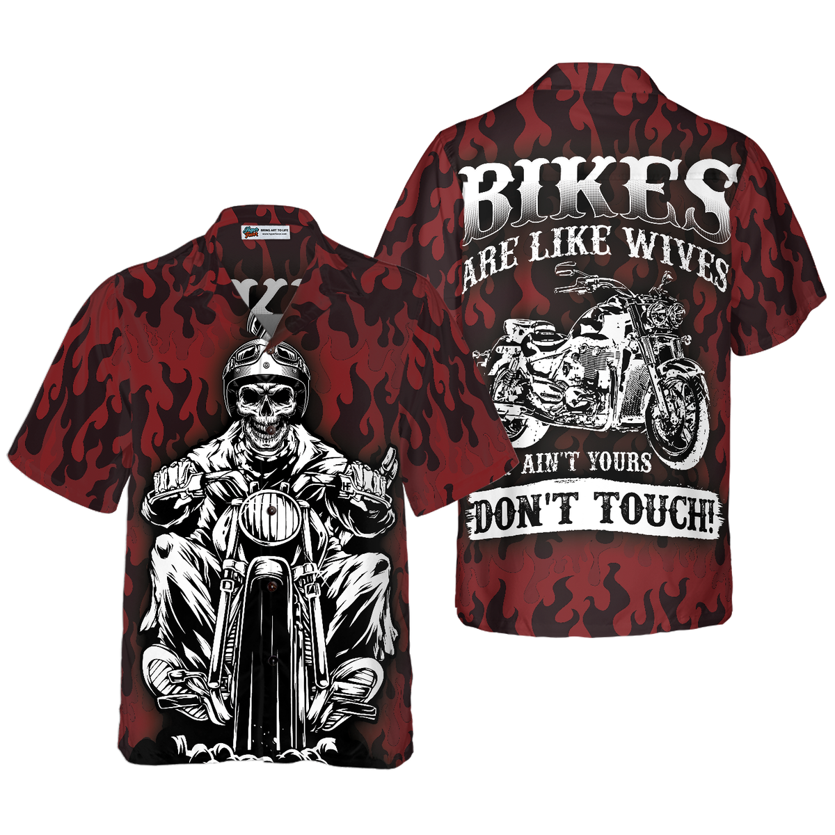 Don't Touch My Motorbike Hawaiian Shirt - Hyperfavor