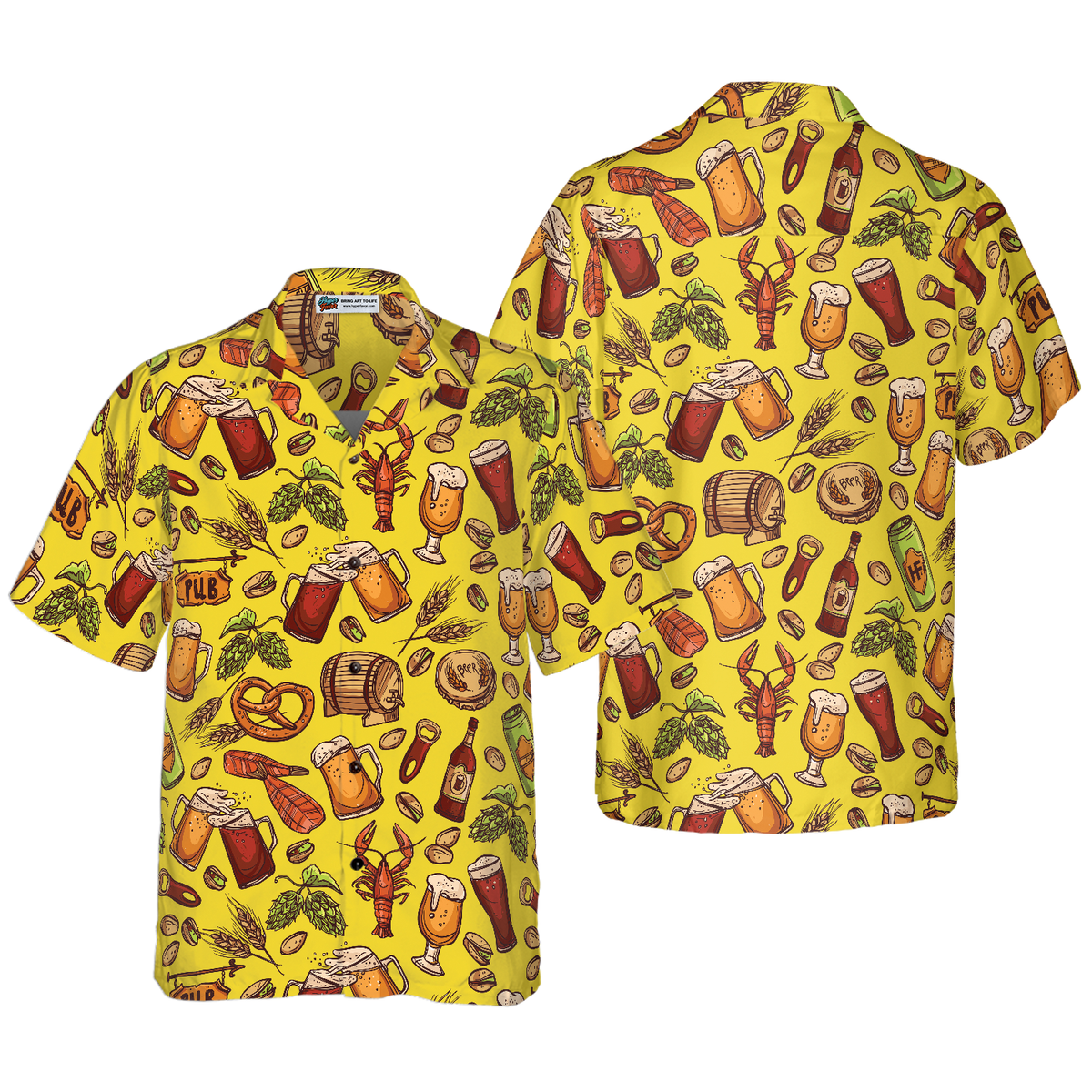 Beer Yellow Hawaiian Shirt Hawaiian Shirt - Hyperfavor