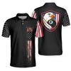 Billiards Eagle American Flag Black Polo Shirt, 8-ball Black Theme Polo Shirt, Best Billiards Shirt For Men - Hyperfavor