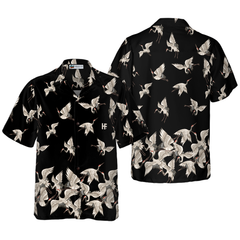 Oriental Red-headed Crane Hawaiian Shirt - Hyperfavor