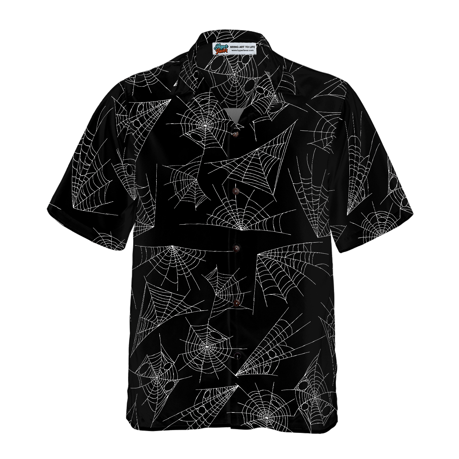 Spider Web Goth Hawaiian Shirt - Hyperfavor