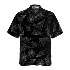 Spider Web Goth Hawaiian Shirt - Hyperfavor