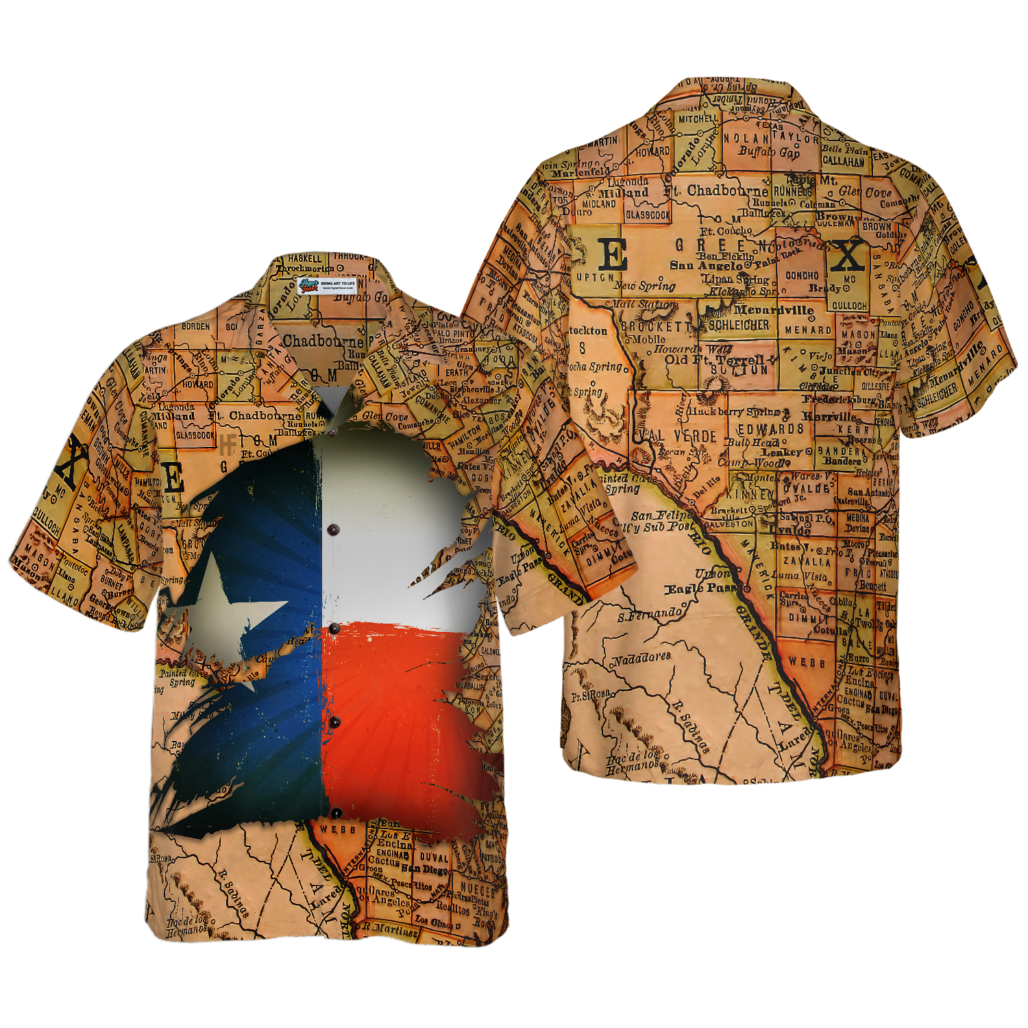 Texas Map Vintage Texas Hawaiian Shirt, Unique Texas Shirt For Texas Lovers - Hyperfavor