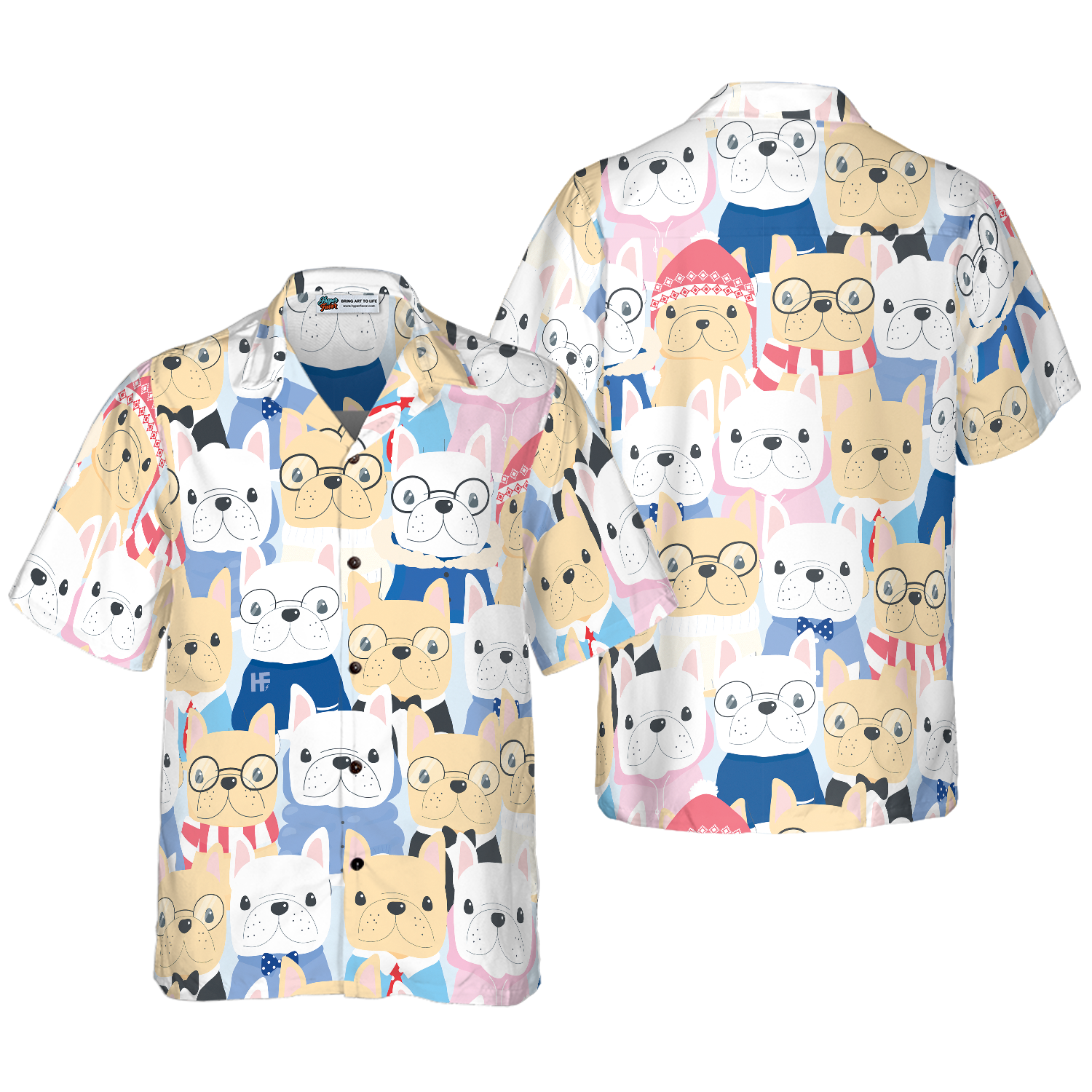 Funny French Bulldog Hawaiian Shirt - Hyperfavor