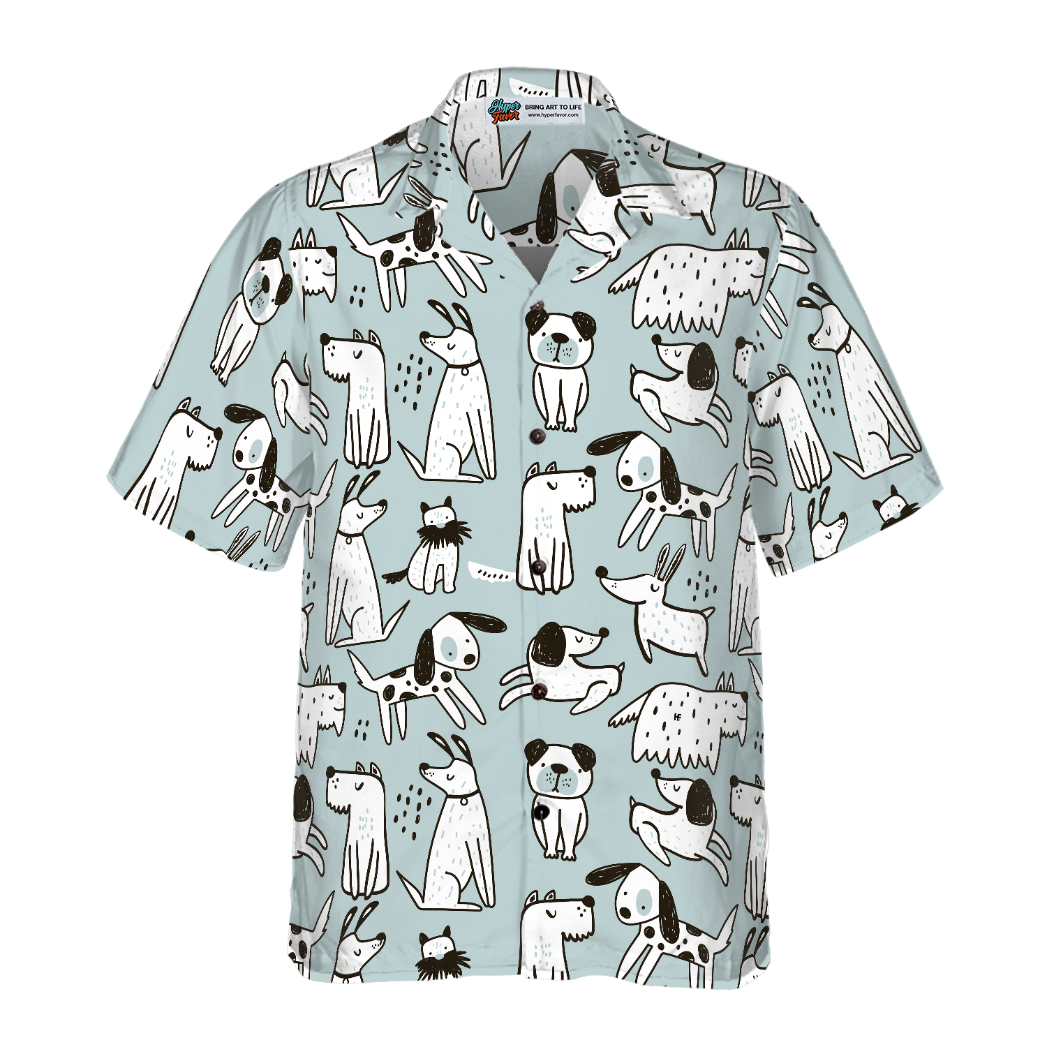 Seamless Pattern With Cute Dogs Hawaiian Shirt - Hyperfavor