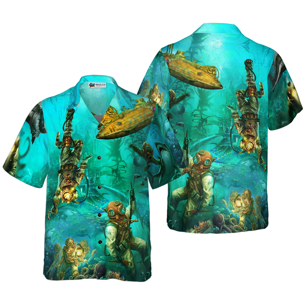 Scuba Diving Helmet Hawaii Shirt Tropical Summer For Men And Women