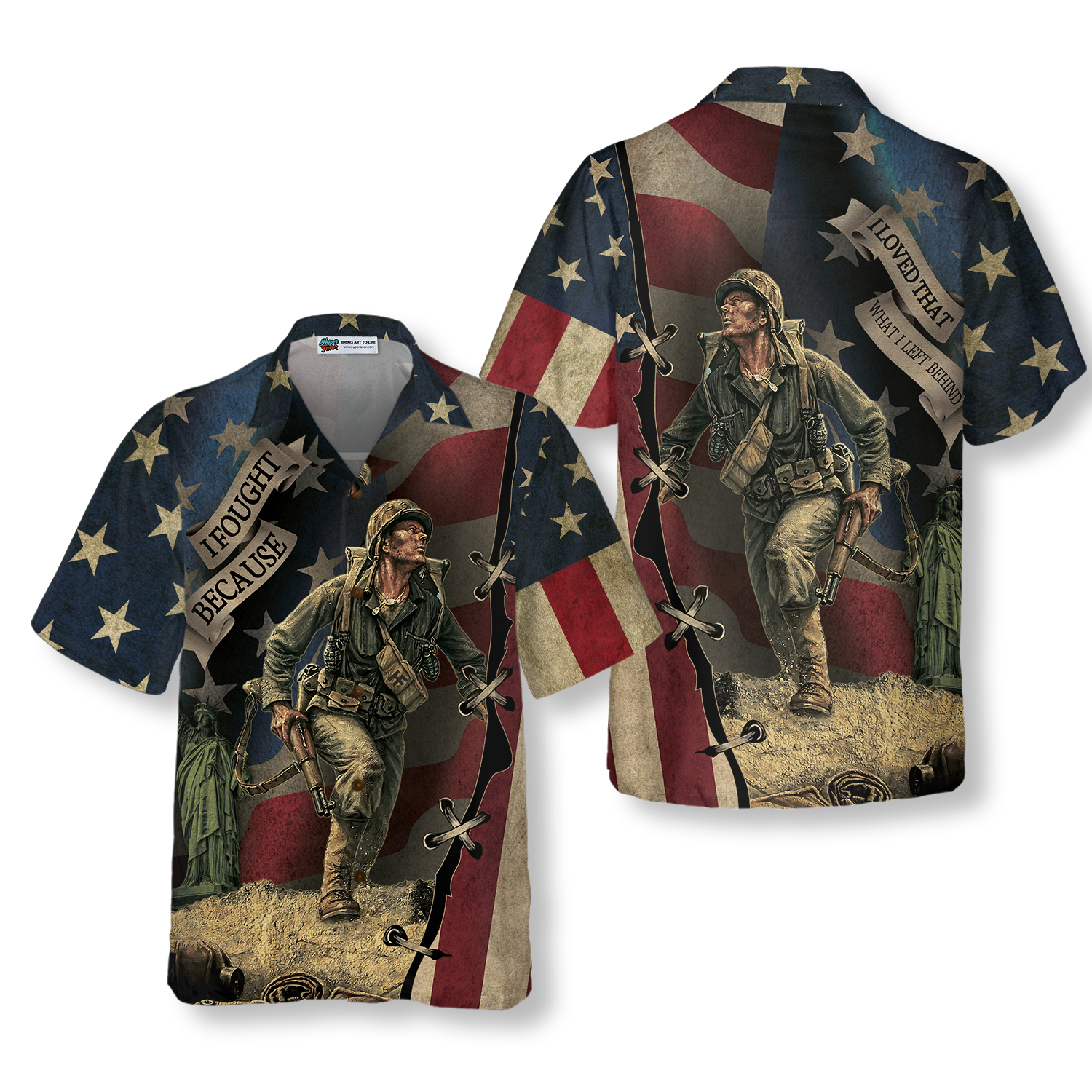 Veteran I fought because I loved that what I left behind Hawaiian Shirt - Hyperfavor