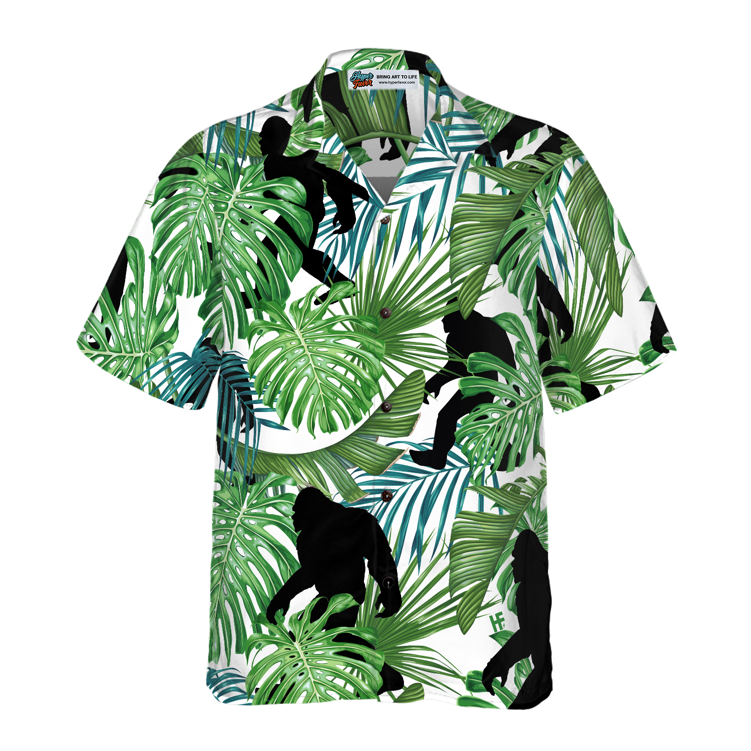 Bigfoot Tropical Seamless Pattern Hawaiian Shirt - Hyperfavor