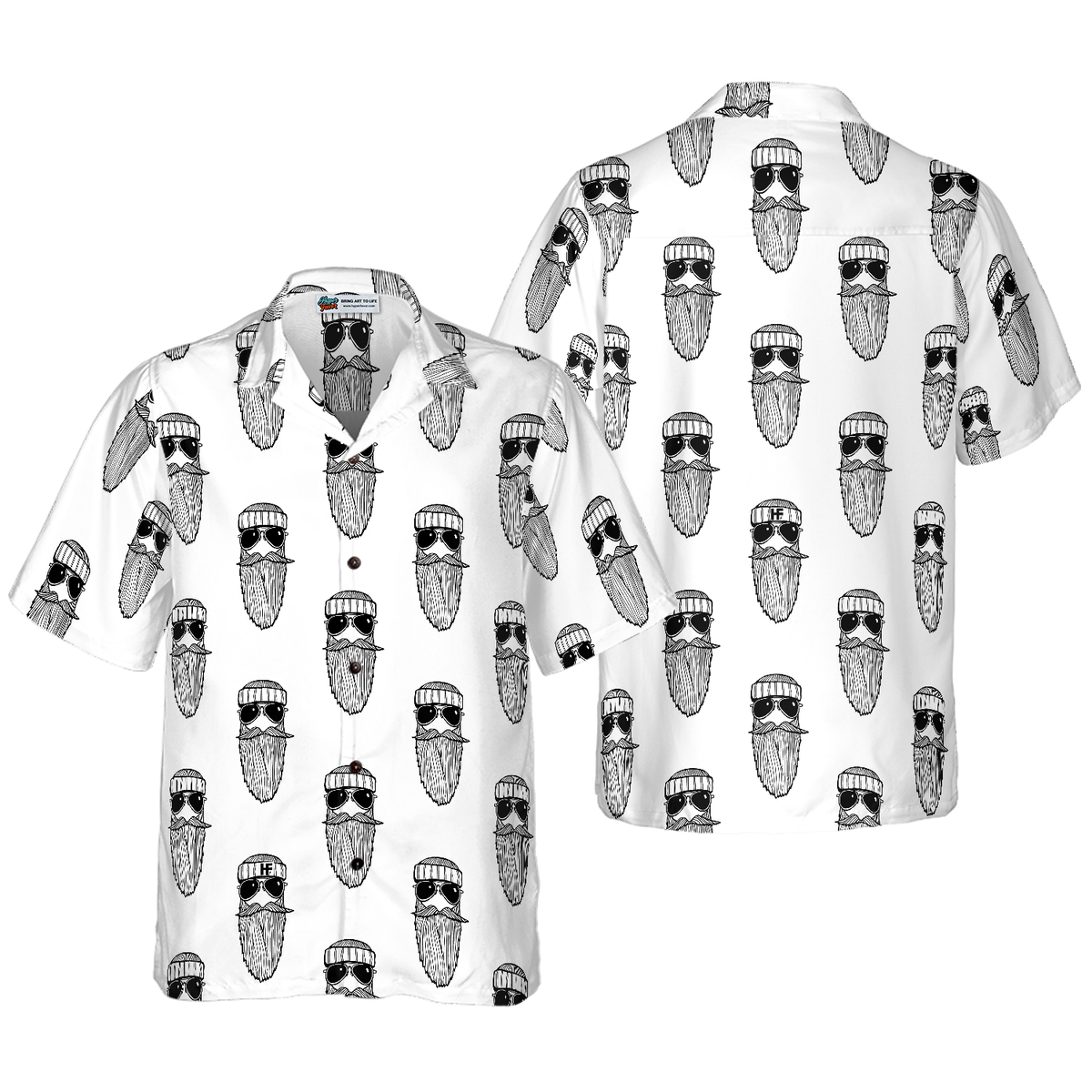 Beard Seamless Pattern Hawaiian Shirt - Hyperfavor