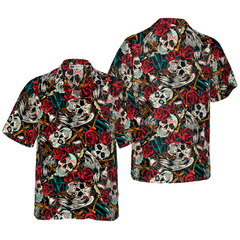 Day Of The Dead Skull Hawaiian Shirt, Best Skull Shirt For Men And Women - Hyperfavor