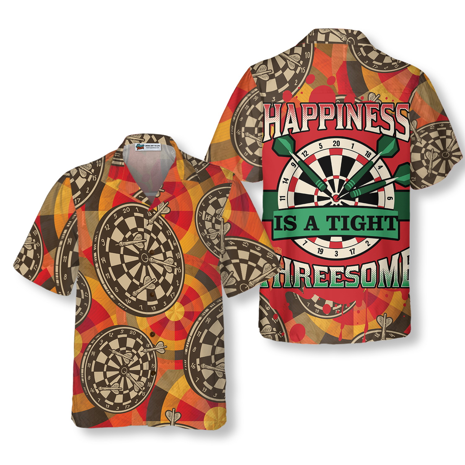 Happiness Is a Tight Threesome Darts Hawaiian Shirt - Hyperfavor