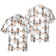 Beard Personalized Couples Face Custom Hawaiian Shirt - Hyperfavor