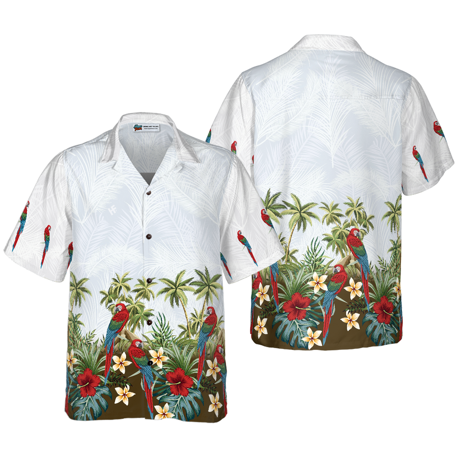 Tropical Island Parrot Shirt For Men Hawaiian Shirt - Hyperfavor