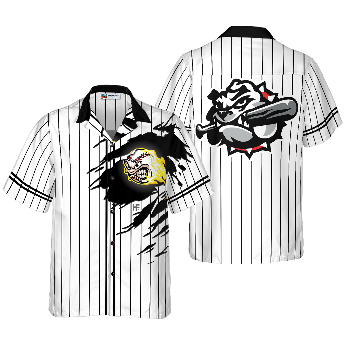 Baseball Fireball Hawaiian Shirt - Hyperfavor