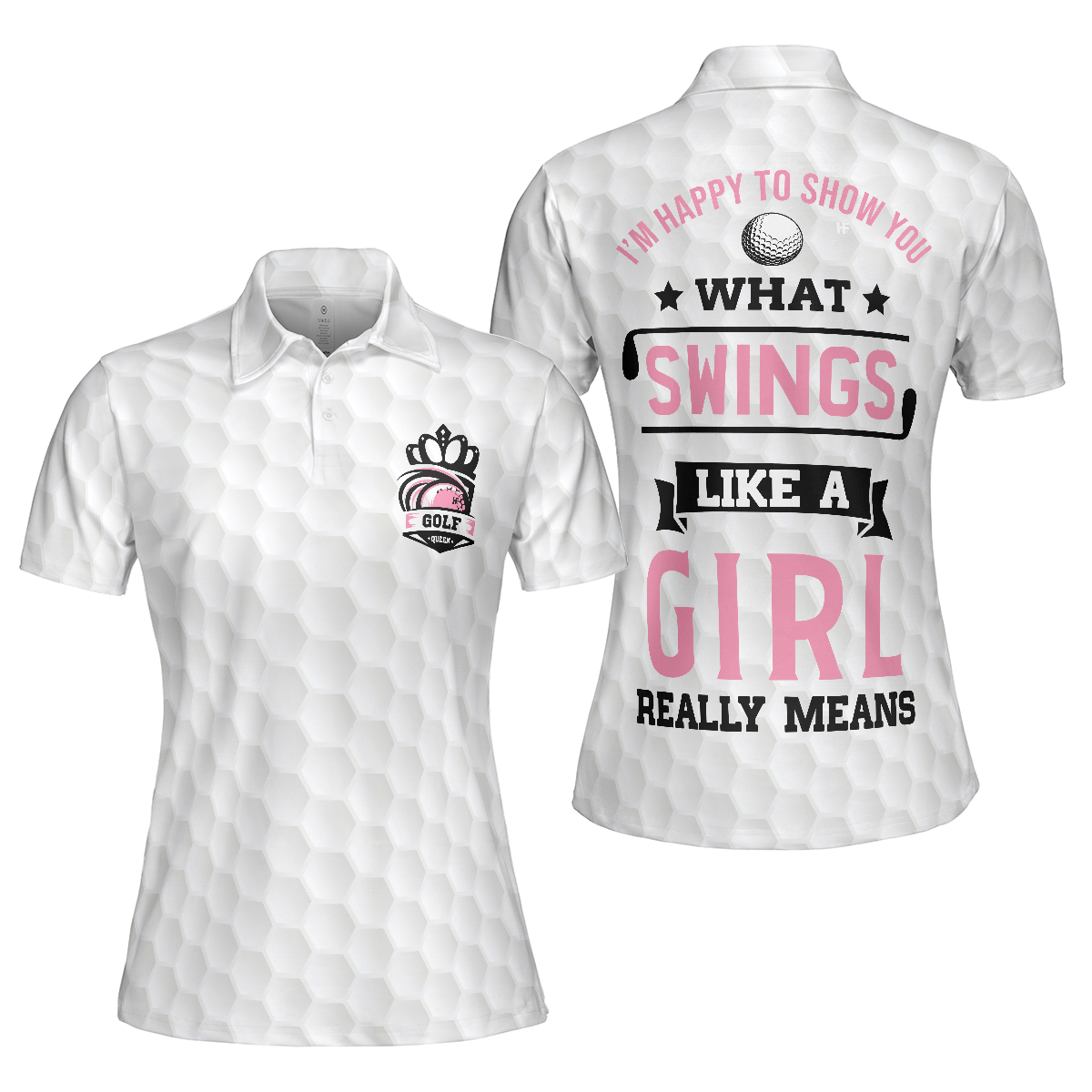 What Swings Like A Girl Really Means Short Sleeve Women Polo Shirt - Hyperfavor