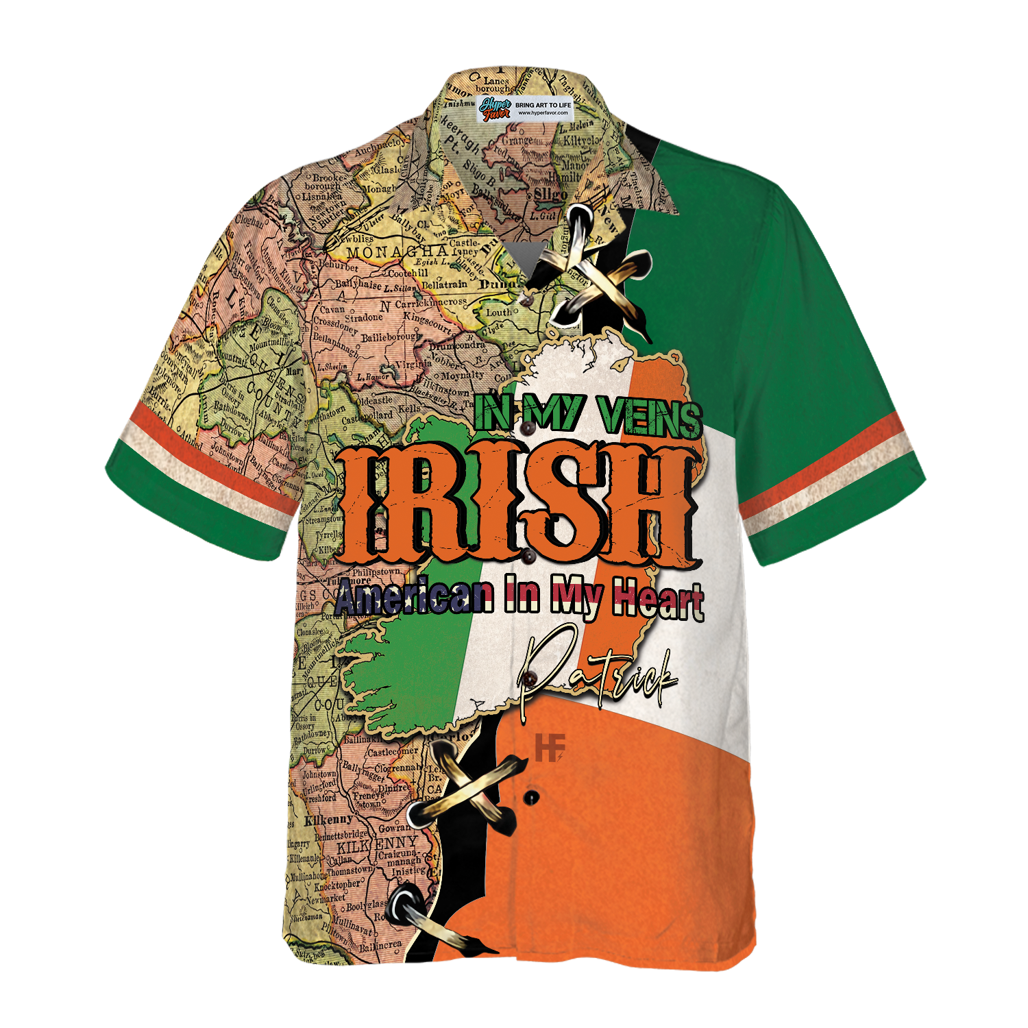 Irish In My Veins American In My Heart Custom Hawaiian Shirt - Hyperfavor