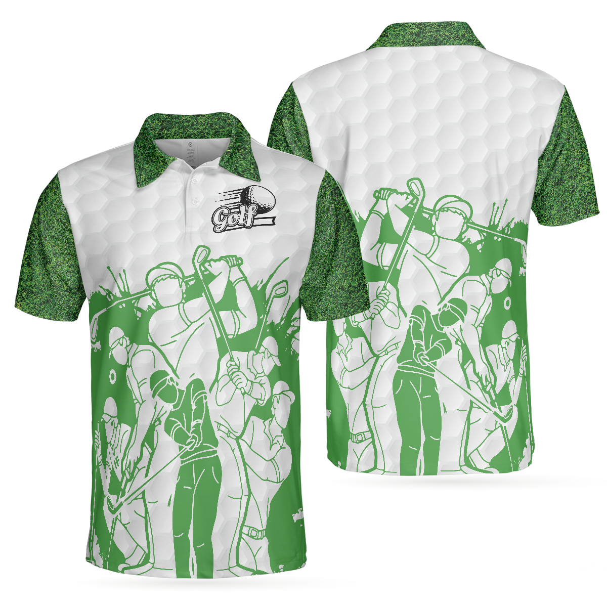 King Of The Green Golf Polo Shirt, White And Green Golf Shirt For Men, Cool Gift For Golfers - Hyperfavor