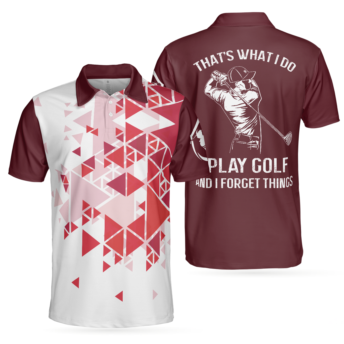 Golf That's What I Do Polo Shirt, Red Golfing Shirt Design With Sayings, Best Golf Gift Idea For Male Golfers - Hyperfavor