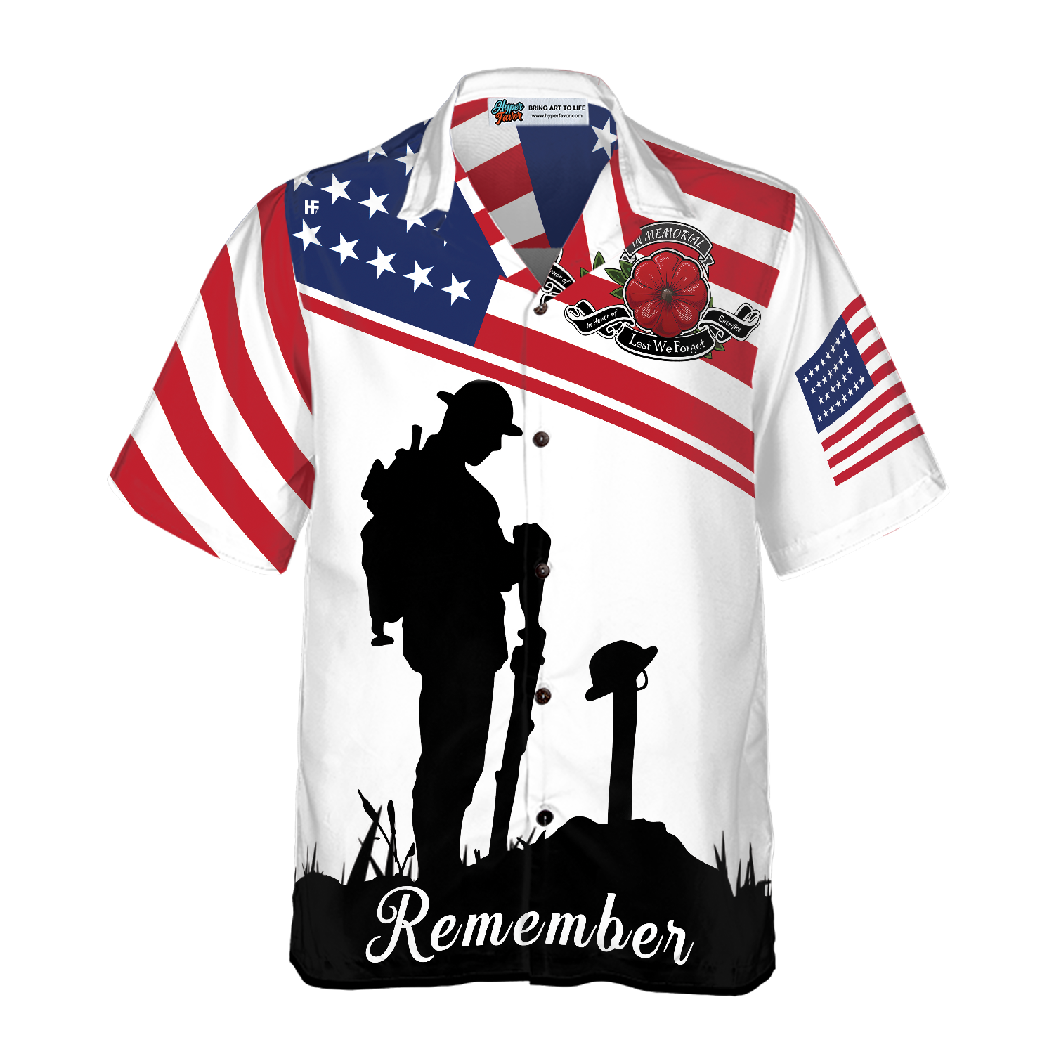 Lest We Forget Veteran Shirt Hawaiian Shirt - Hyperfavor